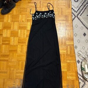 SHE'S ALL THAT- long mesh dress with flowers